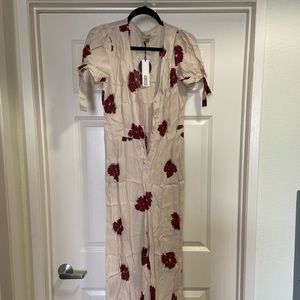 Amuse Society Cream Romper with Red Flowers
